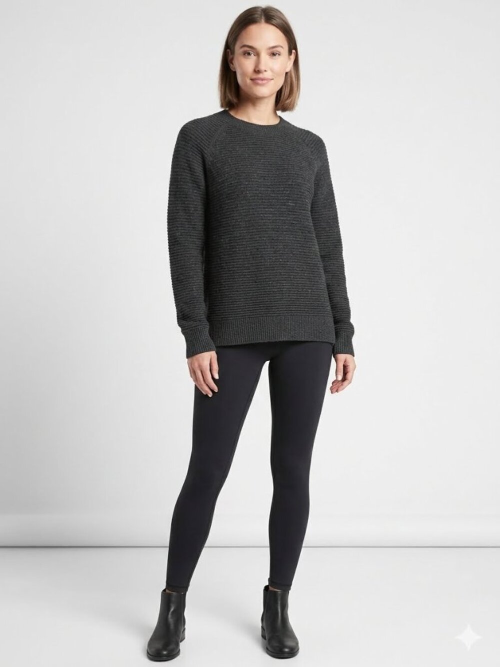 KÜHL Charcoal Gray Ribbed Knit Crewneck Pullover‎ Sweater - Size Medium